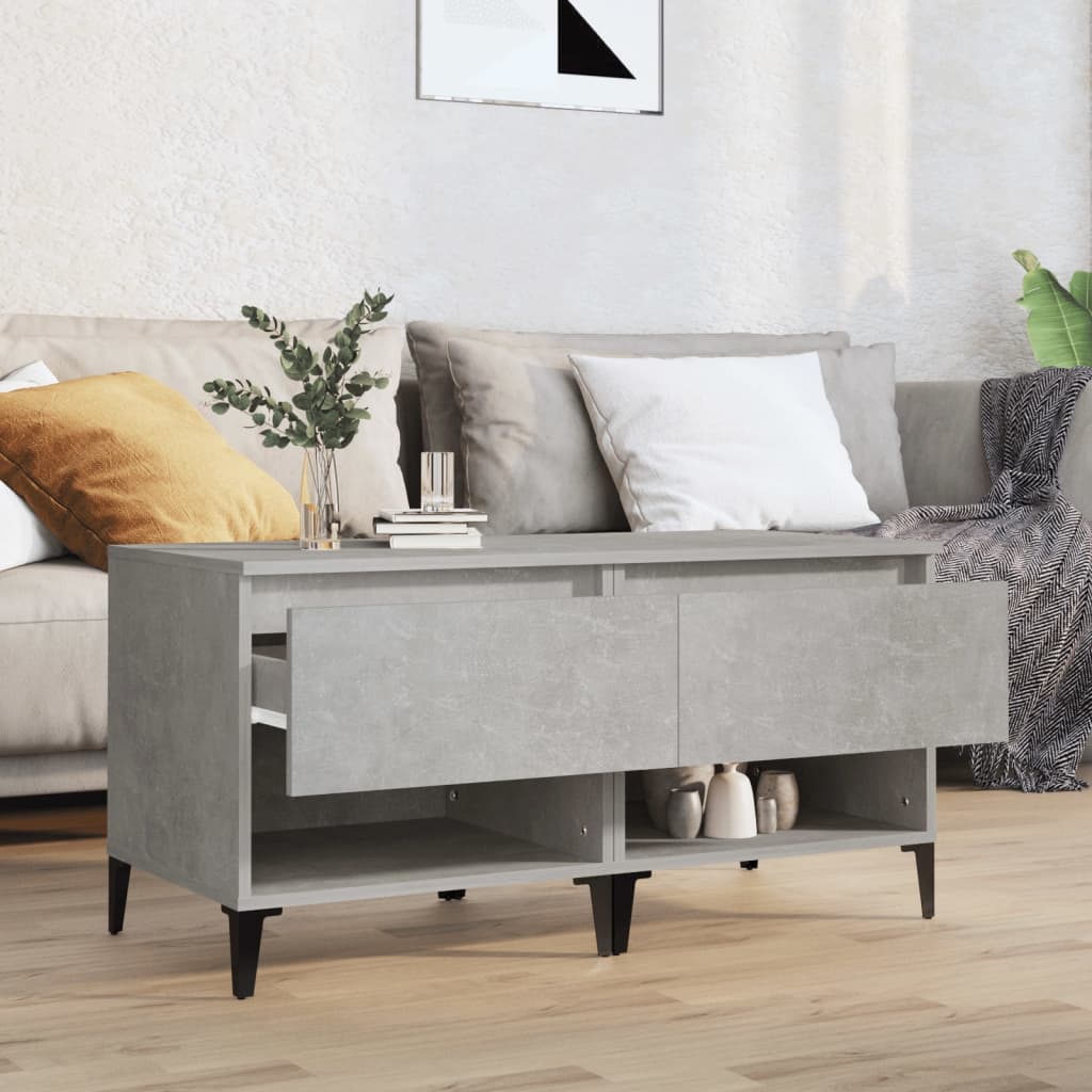 Concrete Grey Engineered Wood Side Tables, 2 Pcs, 50x46x50 cm