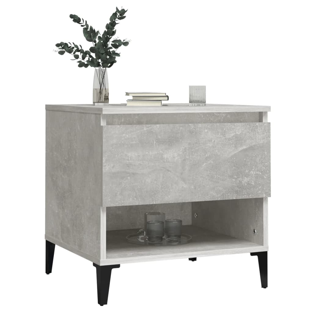 Concrete Grey Engineered Wood Side Tables, 2 Pcs, 50x46x50 cm