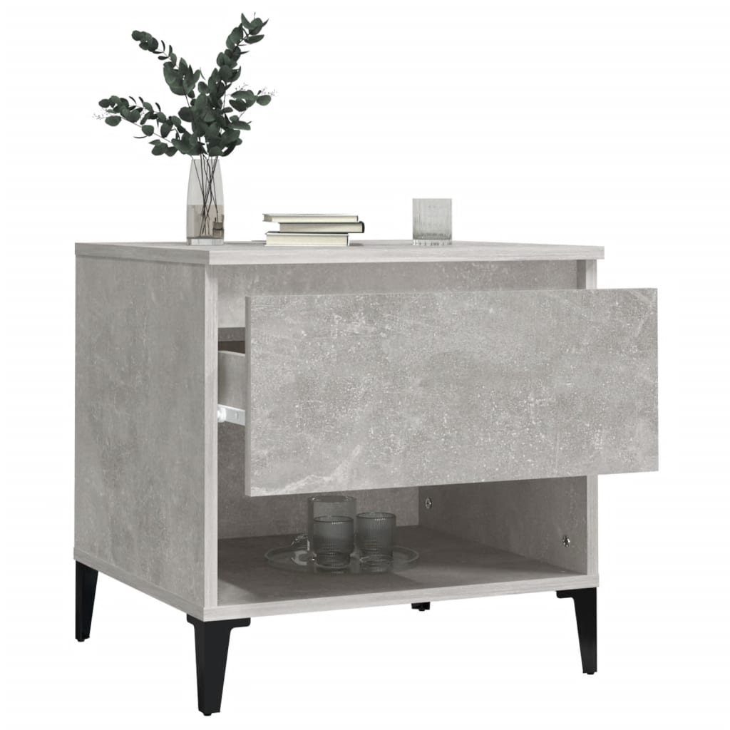 Concrete Grey Engineered Wood Side Tables, 2 Pcs, 50x46x50 cm