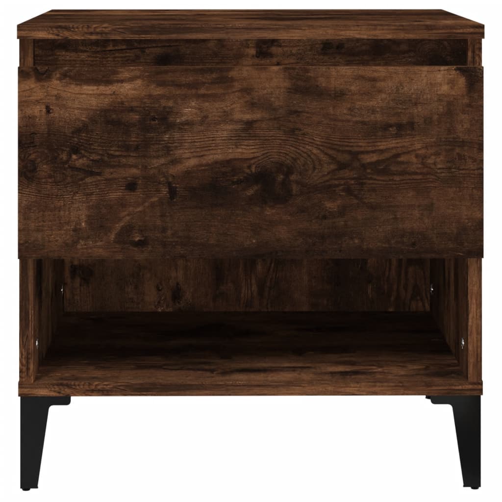 Smoked Oak Side Table - Engineered Wood, 50x46x50 cm