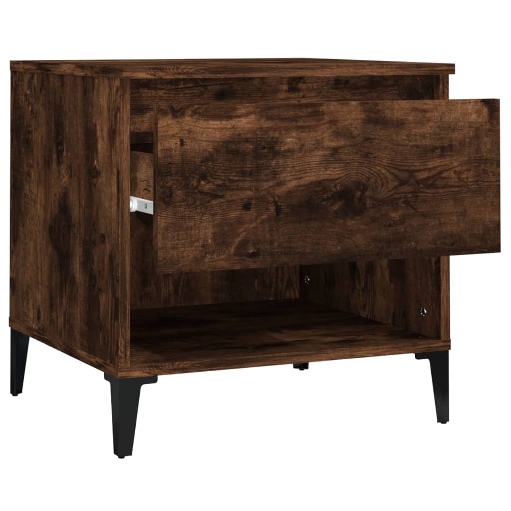 Smoked Oak Side Table - Engineered Wood, 50x46x50 cm