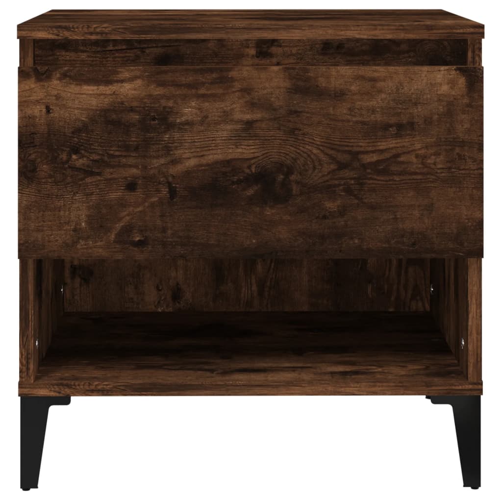 Set of 2 Smoked Oak Side Tables - 50x46x50 cm Engineered Wood