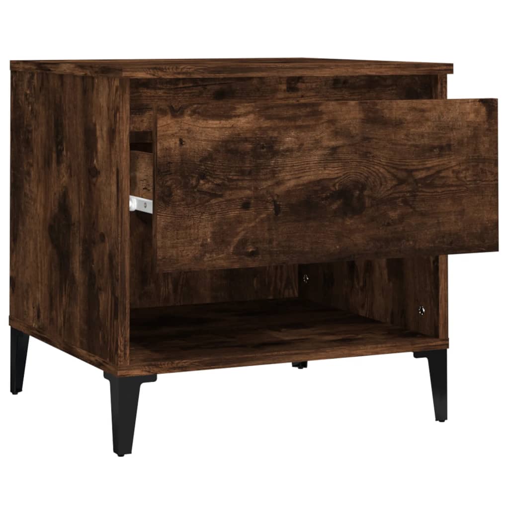 Set of 2 Smoked Oak Side Tables - 50x46x50 cm Engineered Wood