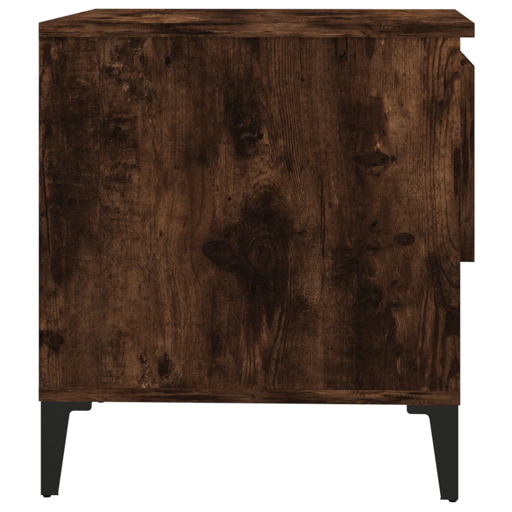 Set of 2 Smoked Oak Side Tables - 50x46x50 cm Engineered Wood