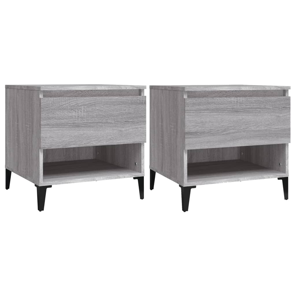 Sonoma Grey Side Tables 2-Pack, 50x46x50 cm, Engineered Wood