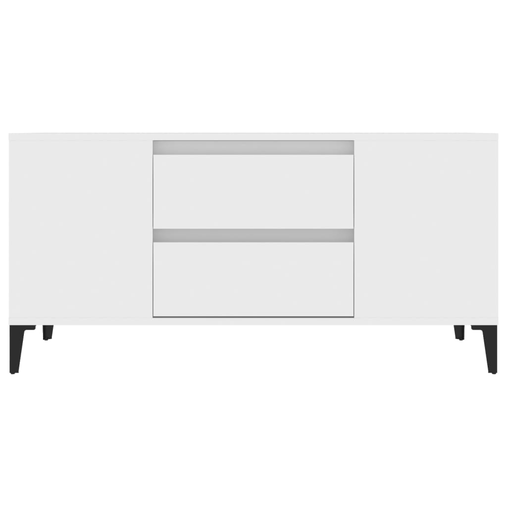 TV Cabinet White 102x44.5x50 cm Engineered Wood