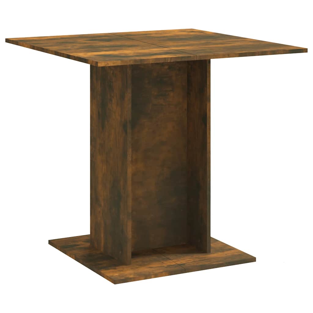 Compact Smoked Oak Dining Table 80x80x75 cm - Engineered Wood