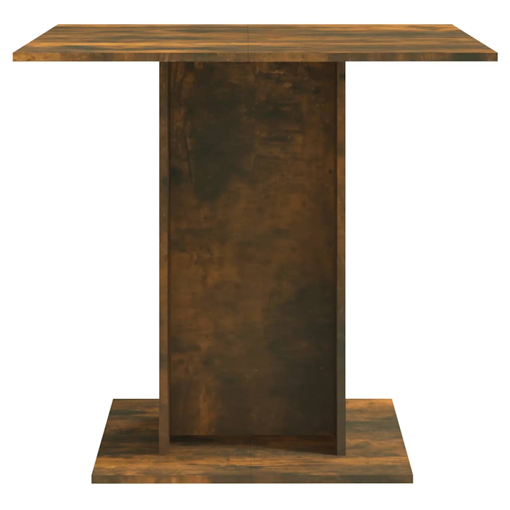Compact Smoked Oak Dining Table 80x80x75 cm - Engineered Wood