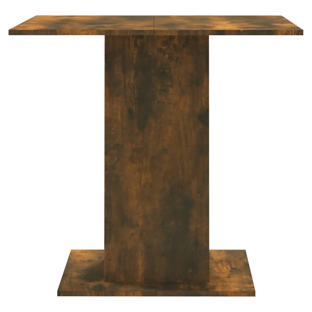 Compact Smoked Oak Dining Table 80x80x75 cm - Engineered Wood