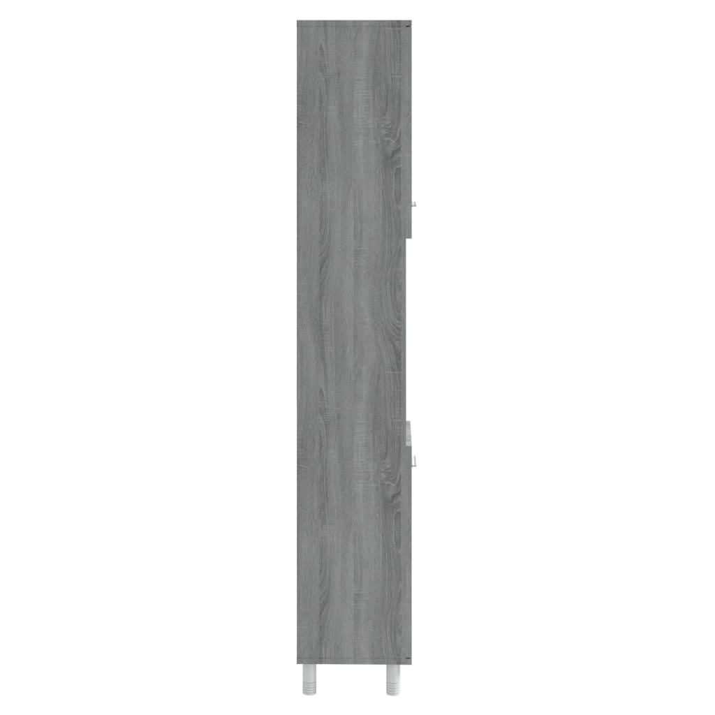 Grey Sonoma Engineered Wood Bathroom Cabinet 30x30x179 cm