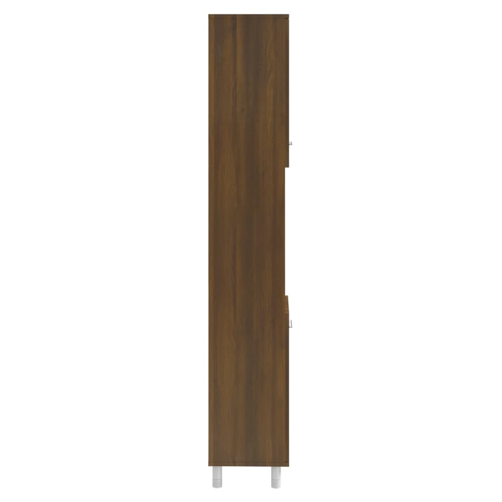 Brown Oak Bathroom Cabinet - Engineered Wood, 30x30x179 cm