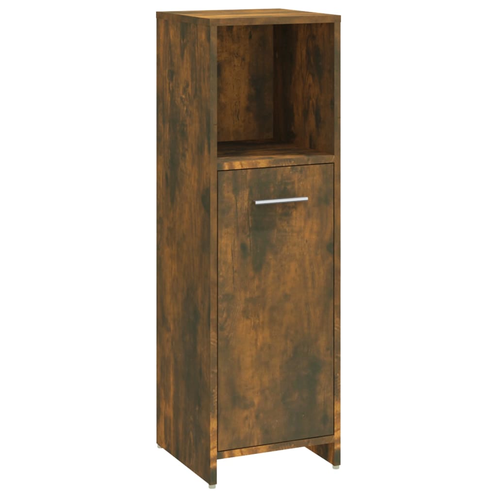 Smoked Oak Bathroom Cabinet 30x30x95 cm in Engineered Wood
