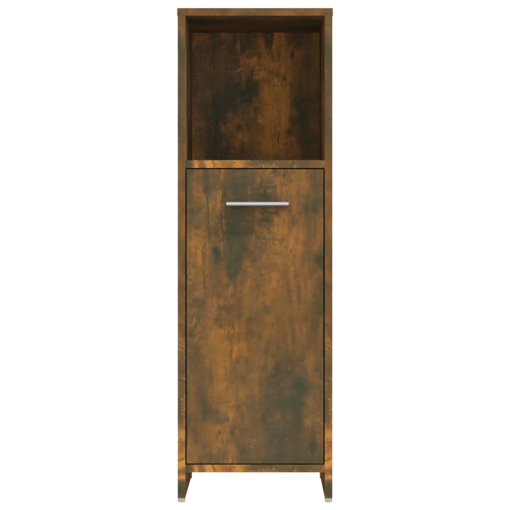 Smoked Oak Bathroom Cabinet 30x30x95 cm in Engineered Wood