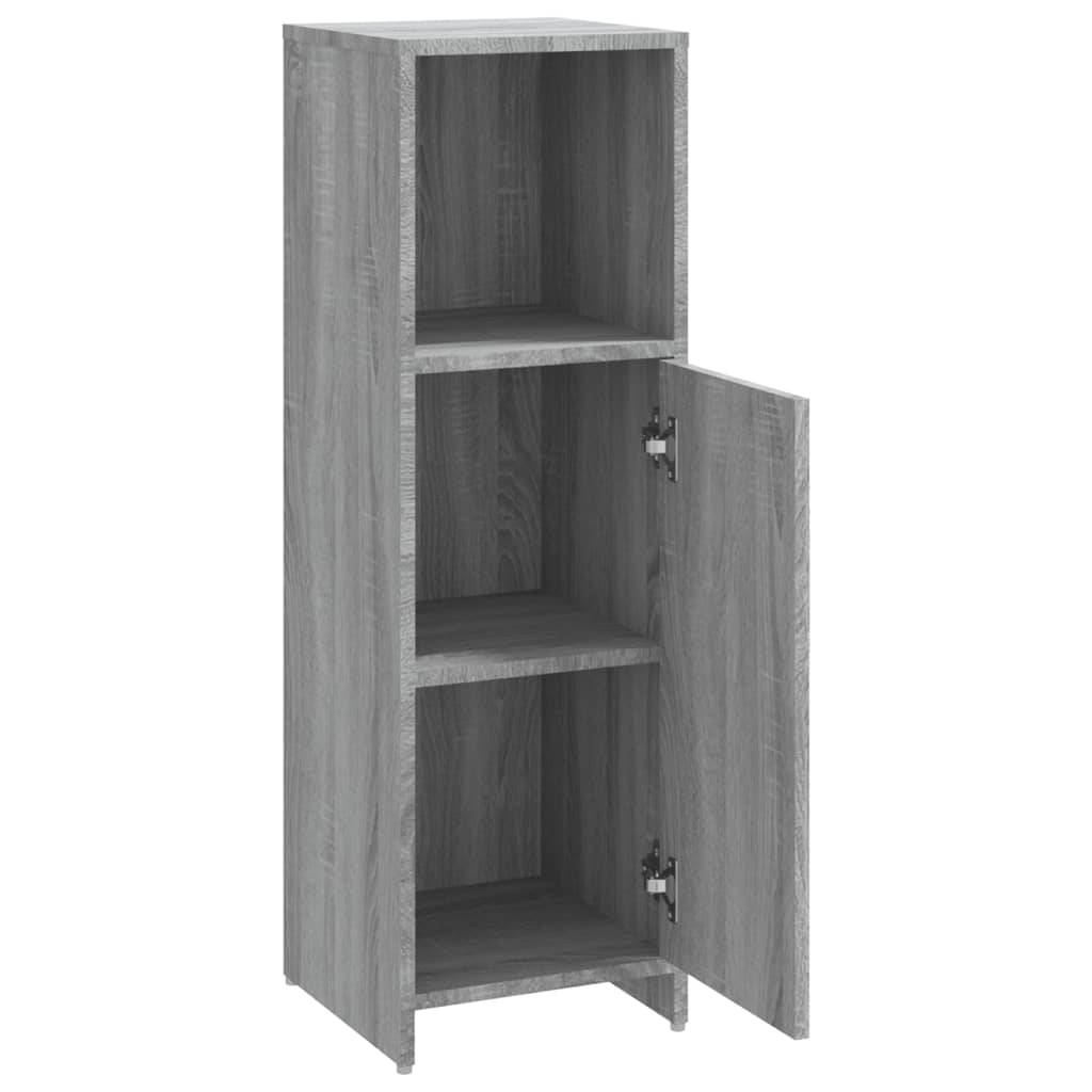Sonoma Grey Bathroom Cabinet - 30x30x95 cm Engineered Wood