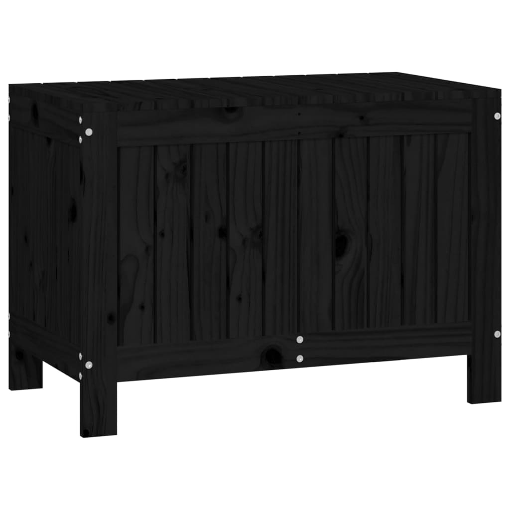 Black Solid Pine Garden Storage Box 76x42.5x54 cm