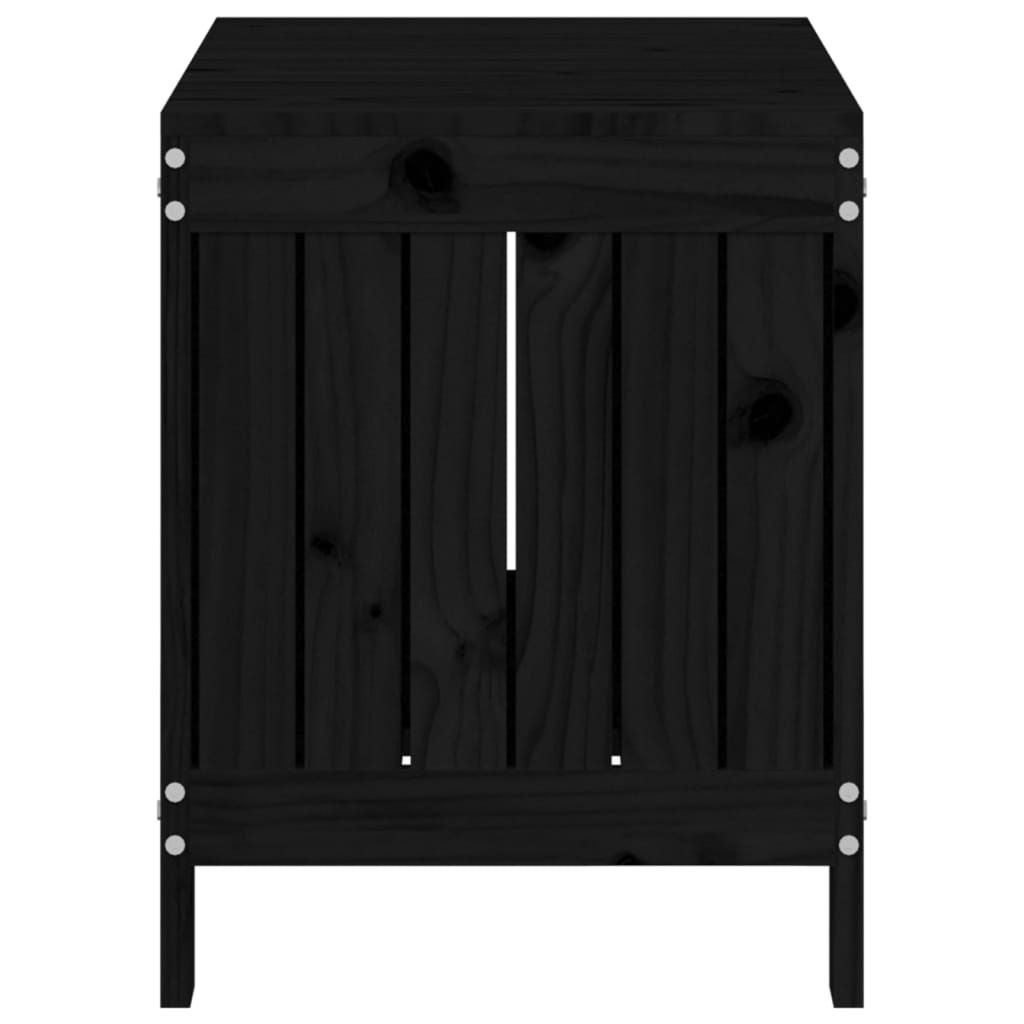 Black Solid Pine Garden Storage Box 76x42.5x54 cm