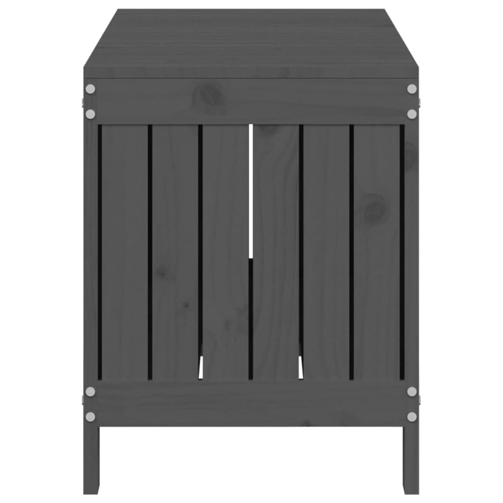 Grey Solid Wood Pine Garden Storage Box 108x42.5x54 cm