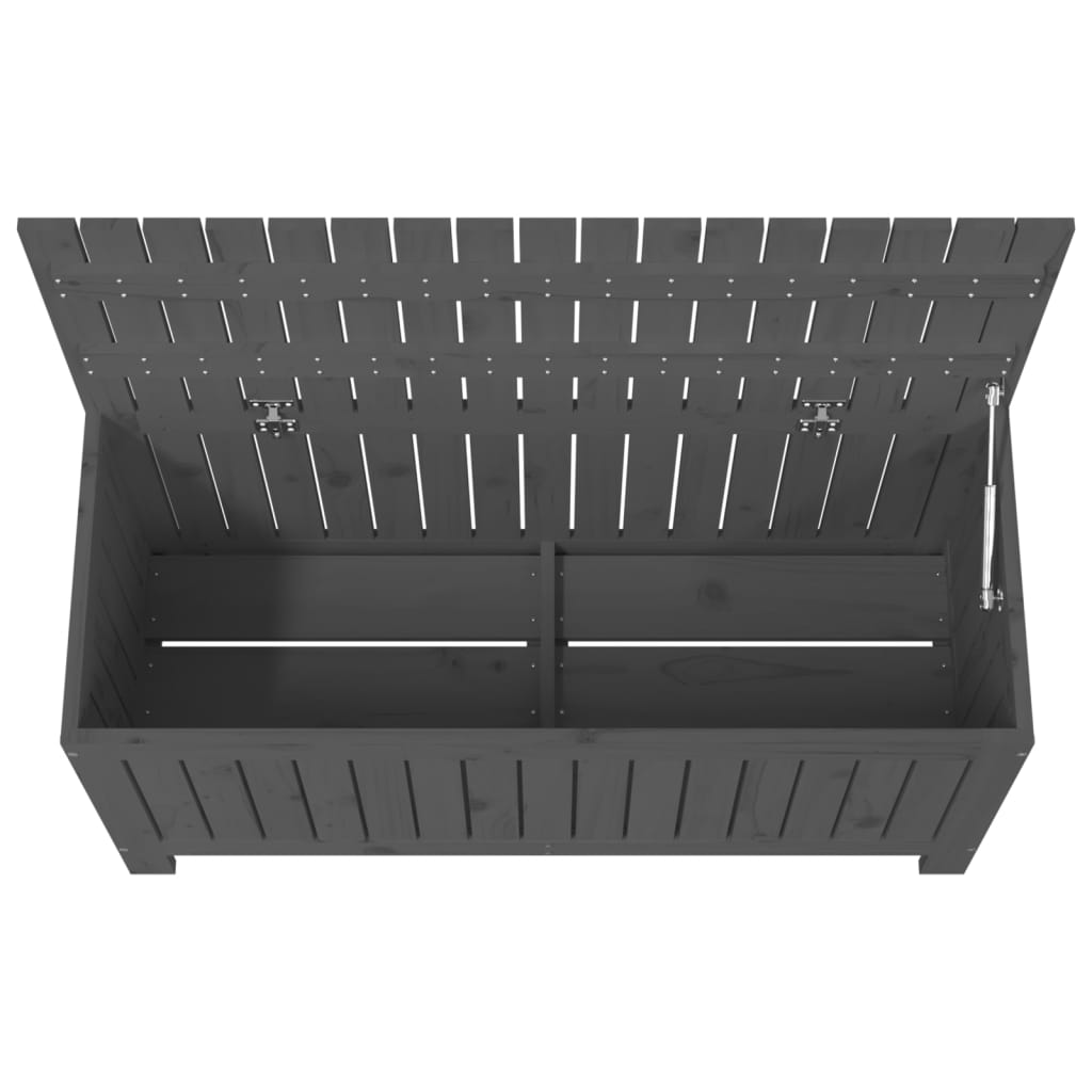 Grey Solid Wood Pine Garden Storage Box 108x42.5x54 cm