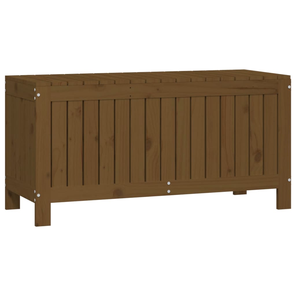 Solid Wood Pine Garden Storage Box, Honey Brown, 108x42.5x54 cm
