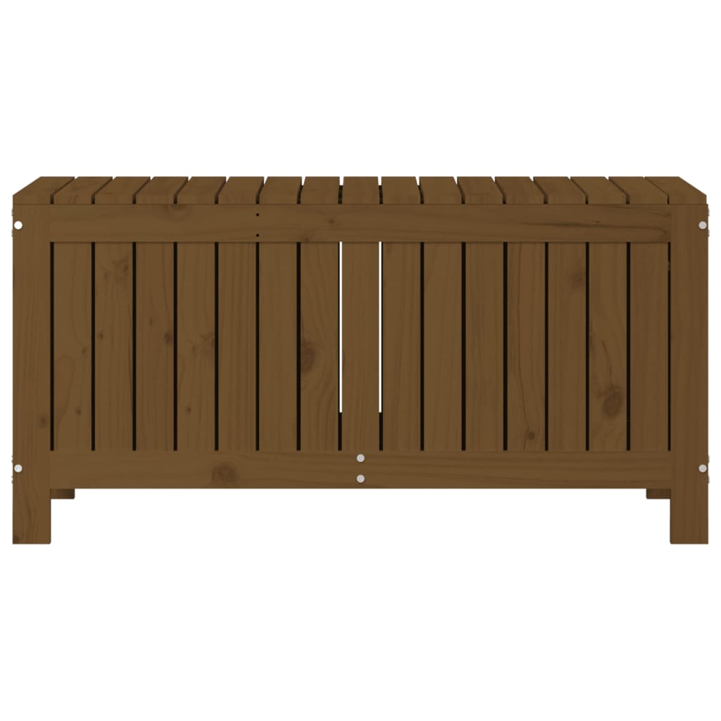 Solid Wood Pine Garden Storage Box, Honey Brown, 108x42.5x54 cm