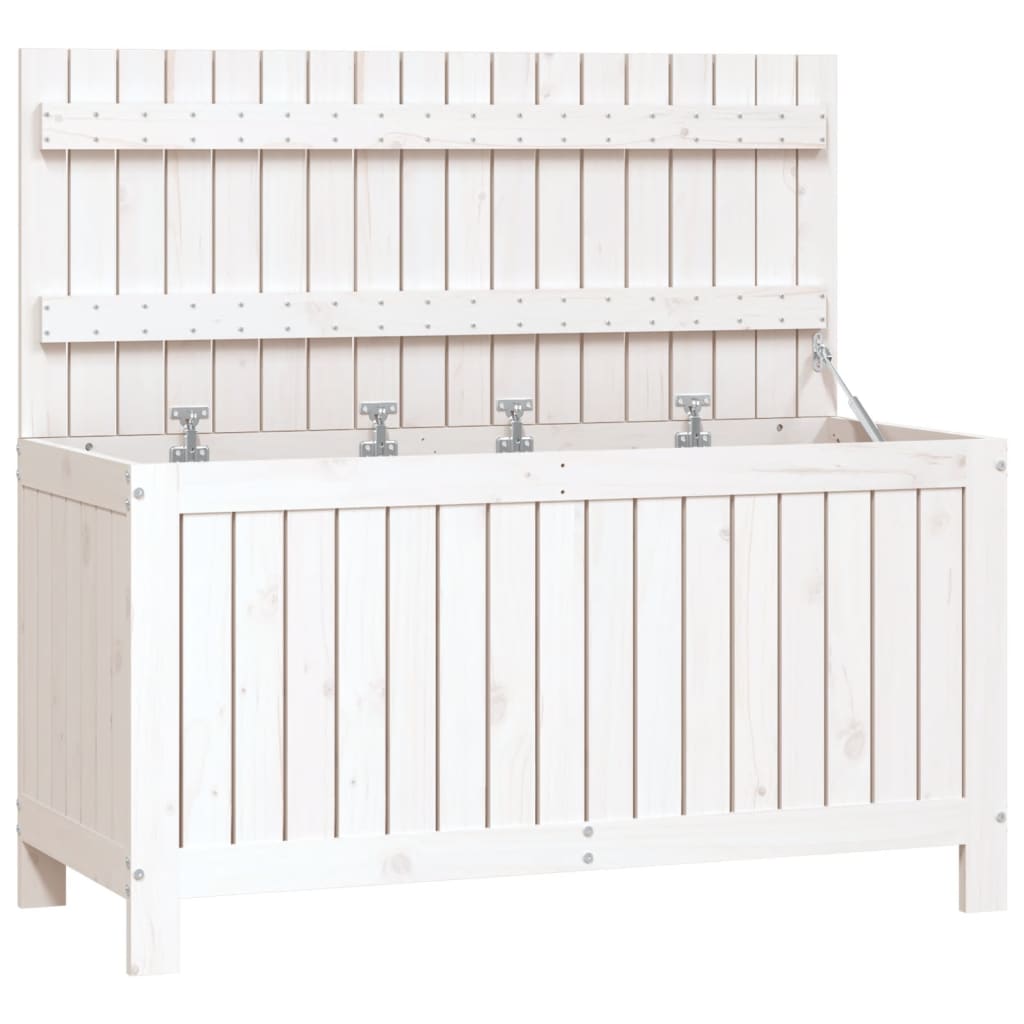 White Solid Wood Pine Garden Storage Box - 115x49x60 cm