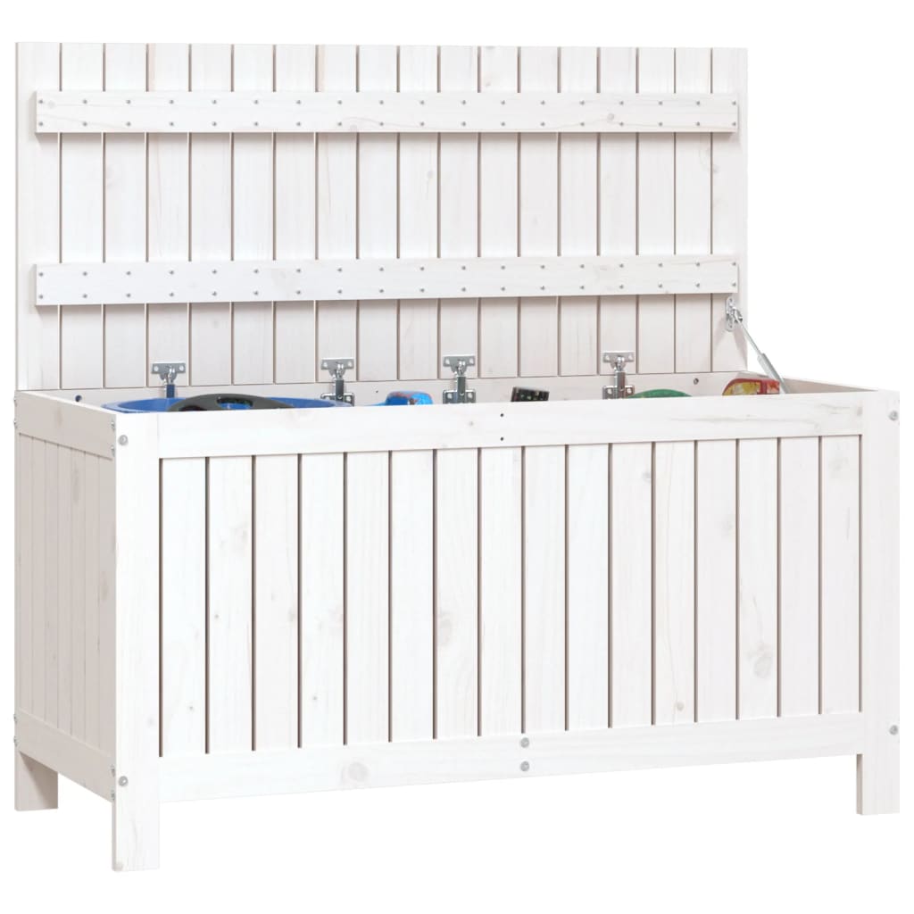 White Solid Wood Pine Garden Storage Box - 115x49x60 cm