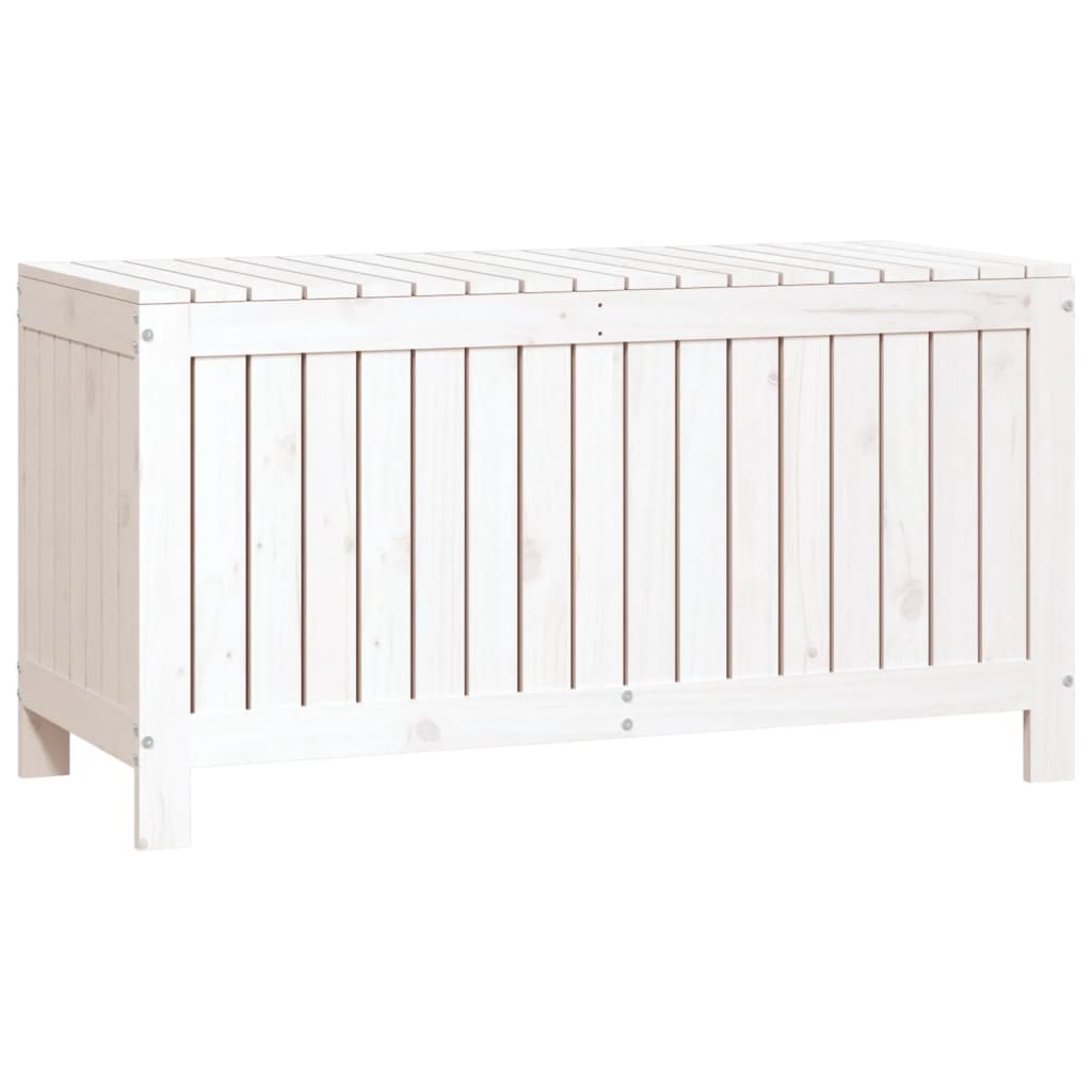 White Solid Wood Pine Garden Storage Box - 115x49x60 cm