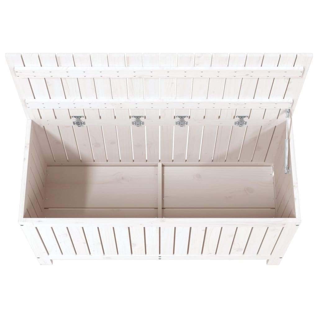 White Solid Wood Pine Garden Storage Box - 115x49x60 cm