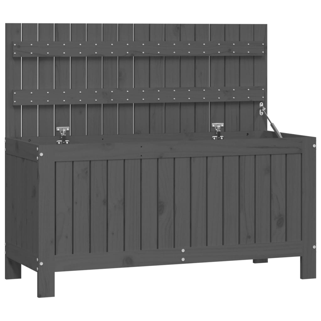 Grey Solid Pine Garden Storage Box 115x49x60 cm
