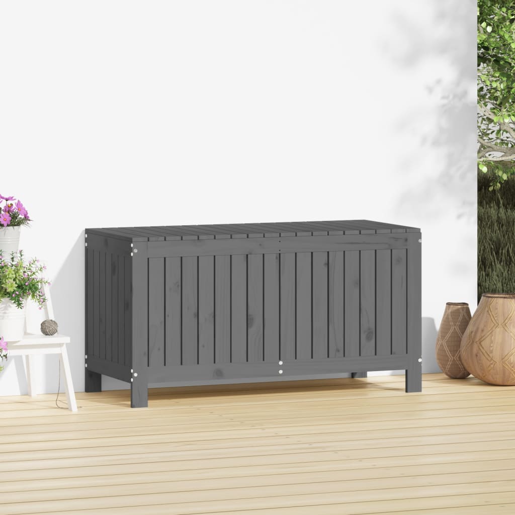 Grey Solid Pine Garden Storage Box 115x49x60 cm