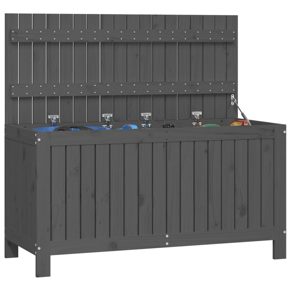 Grey Solid Pine Garden Storage Box 115x49x60 cm