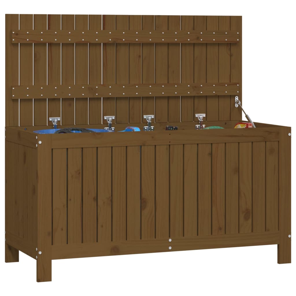 Solid Pine Garden Storage Box - Honey Brown, 115x49x60 cm