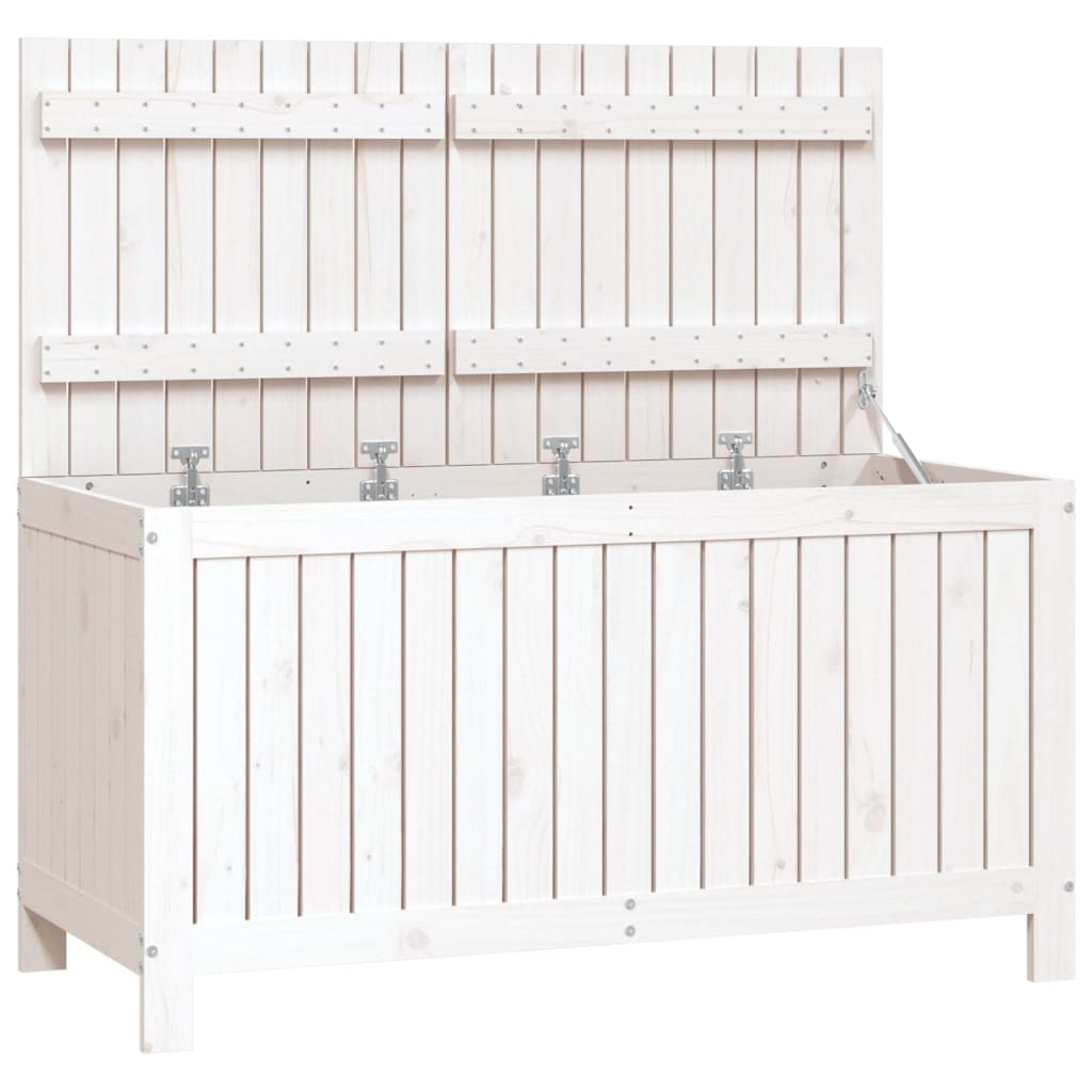 White Solid Pine Garden Storage Box - 121x55x64 cm