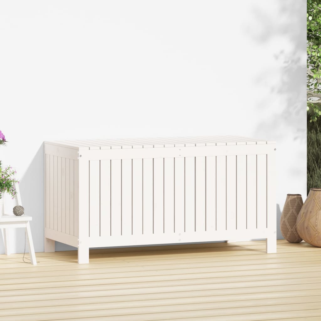 White Solid Pine Garden Storage Box - 121x55x64 cm