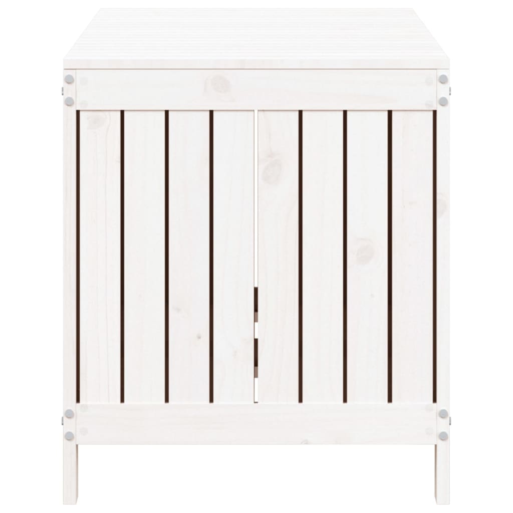 White Solid Pine Garden Storage Box - 121x55x64 cm