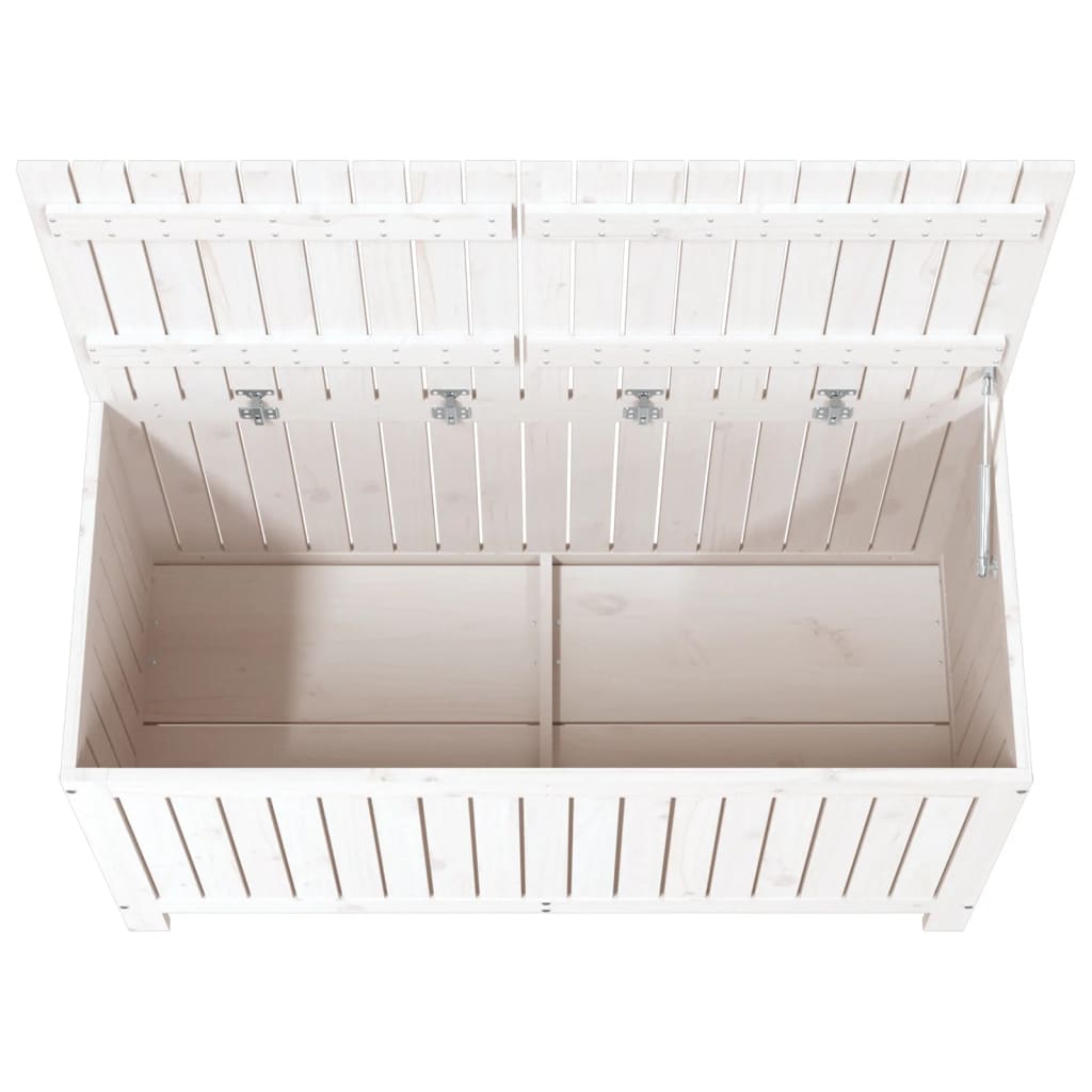 White Solid Pine Garden Storage Box - 121x55x64 cm