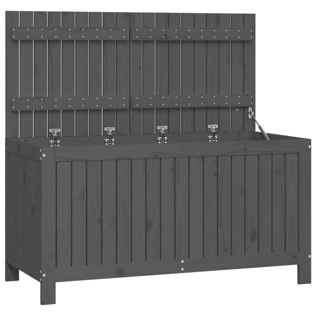 Solid Pine Garden Storage Box in Grey - 121x55x64 cm