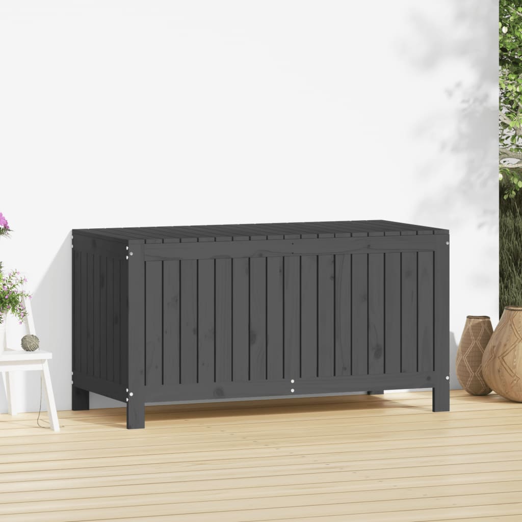 Solid Pine Garden Storage Box in Grey - 121x55x64 cm