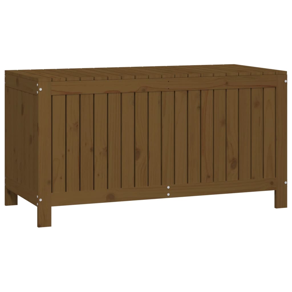Solid Pine Garden Storage Box, Honey Brown, 121x55x64 cm