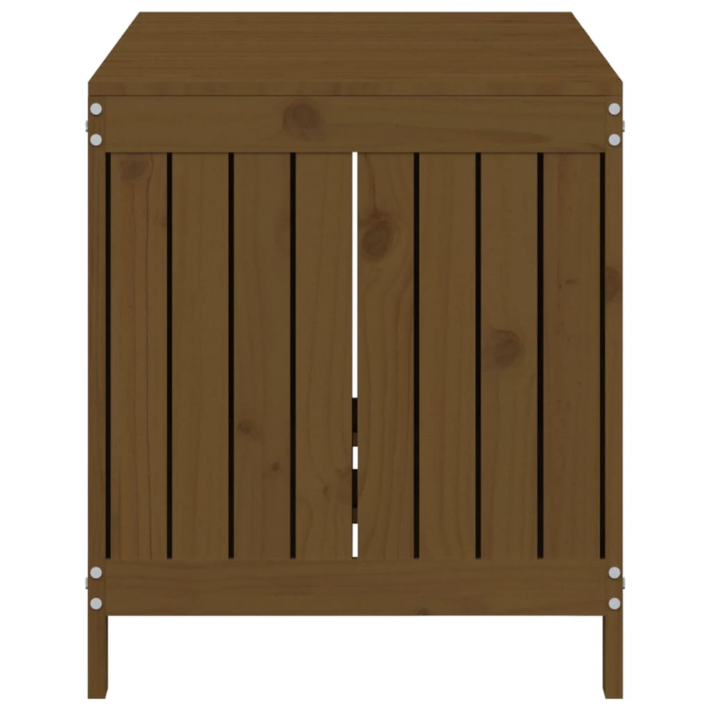 Solid Pine Garden Storage Box, Honey Brown, 121x55x64 cm