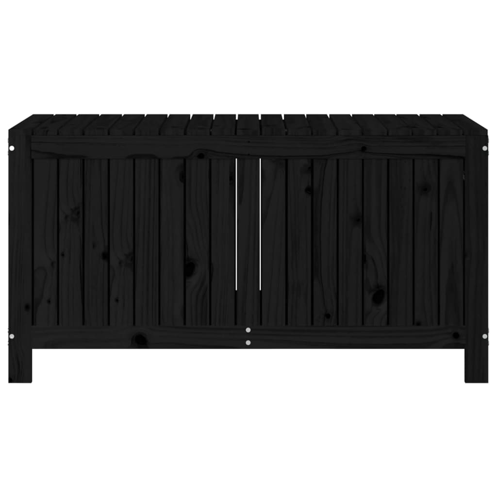 Solid Pine Garden Storage Box, Black - 121x55x64 cm
