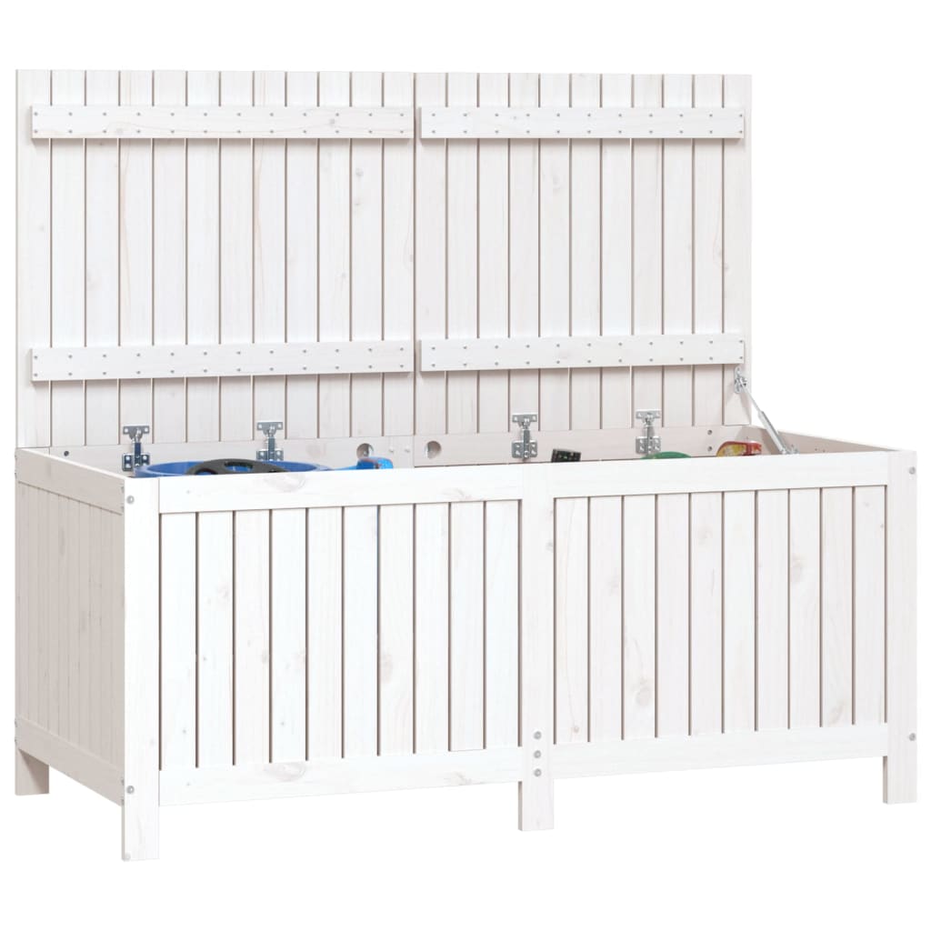 White Solid Pine Garden Storage Box 147x68x64 cm