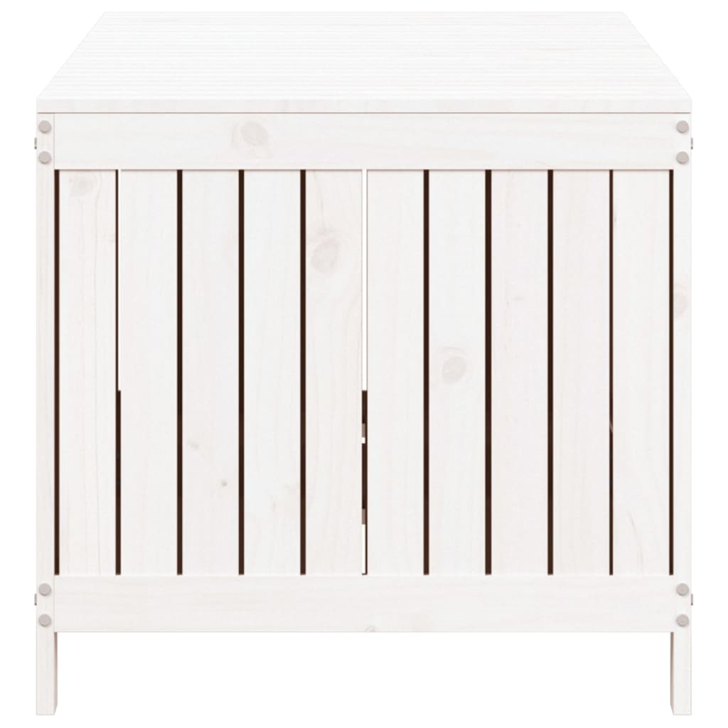White Solid Pine Garden Storage Box 147x68x64 cm