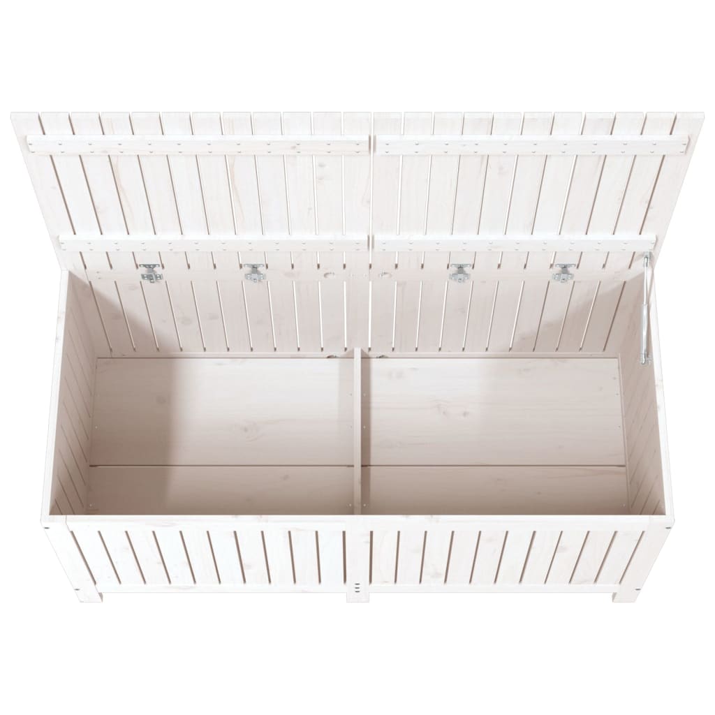 White Solid Pine Garden Storage Box 147x68x64 cm