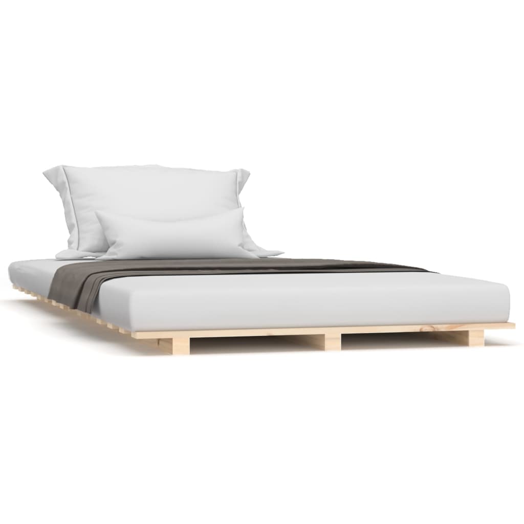 Solid Pine Wood Bed Frame 100x200 cm - Mattress Not Included