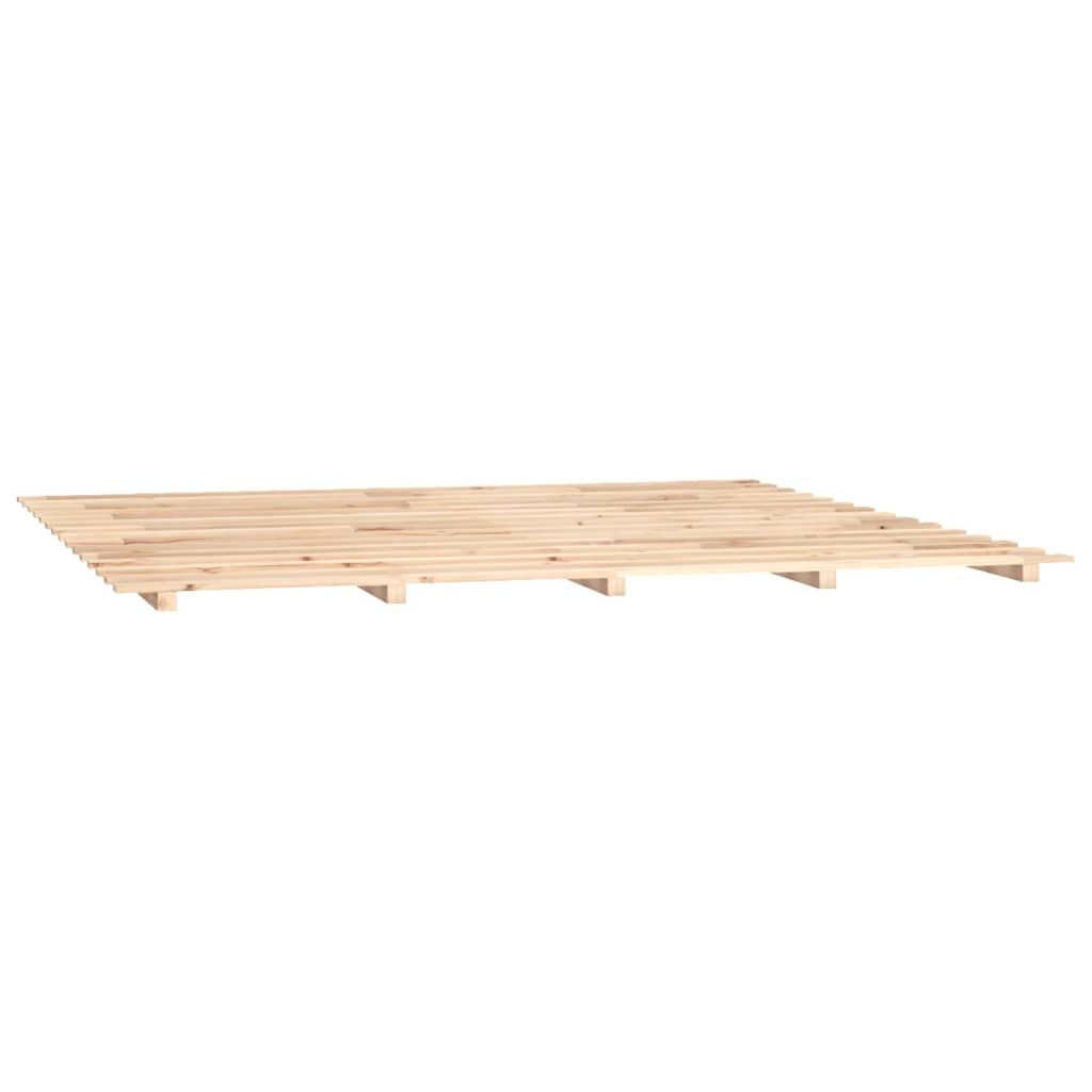 Solid Pine Wood Bed Frame 200x200 cm - Sturdy & Elegant Design