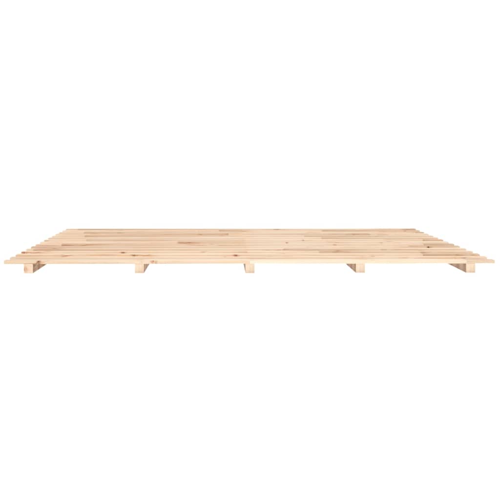 Solid Pine Wood Bed Frame 200x200 cm - Sturdy & Elegant Design