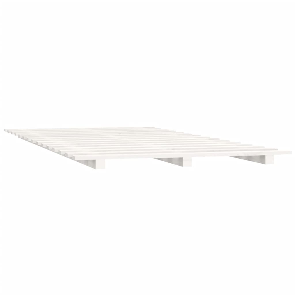 Solid Pine Wood Bed Frame, White 140x200 cm - Mattress Not Included