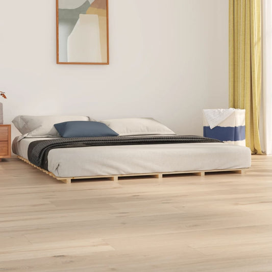 Solid Pine Bed Frame 160x200 cm - No Mattress Included