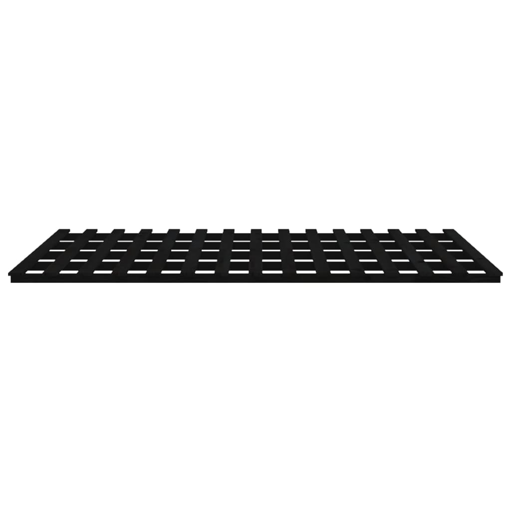 Solid Pine Wood Bed Frame 160x200cm - Black Finish, No Mattress